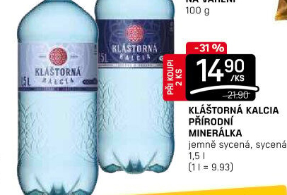 Minerální voda kalcia Kláštorná
