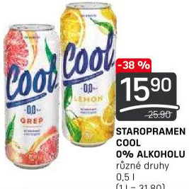 Nealkoholické pivo ochucené Staropramen Cool