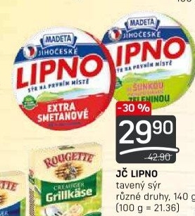 Tavený sýr Jihočeské Lipno Madeta