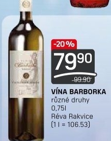 Vína Vinařství Barborka