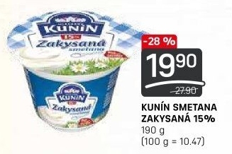 Zakysaná smetana Mlékárna Kunín 15%