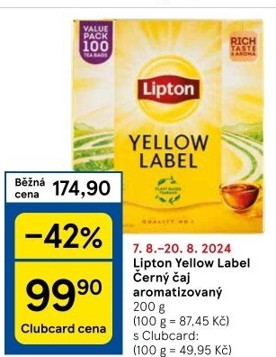Černý čaj Yellow Label Lipton