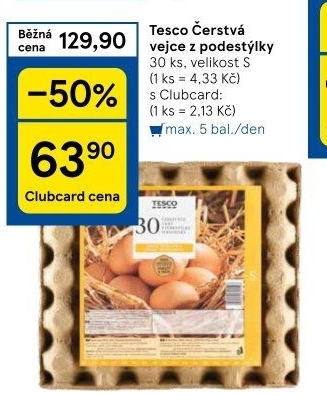 Vejce z podestýlky S Tesco