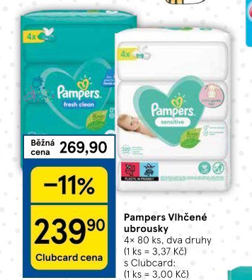 Vlhčené ubrousky dětské Pampers