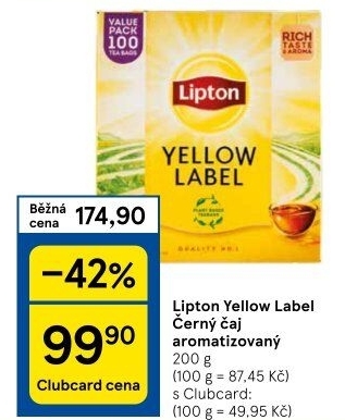 Černý čaj Yellow Label Lipton