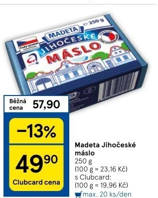 Máslo Jihočeské Madeta