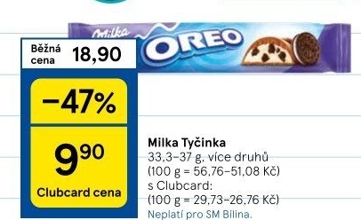 Tyčinka čokoládová Milka