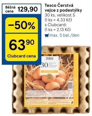 Vejce z podestýlky S Tesco