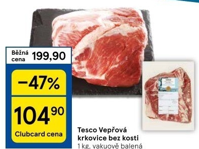 Vepřová krkovice bez kosti Tesco