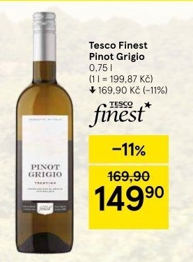 Víno Pinot Grigio Tesco Finest
