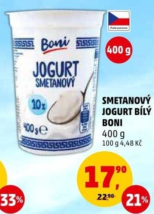 Bílý jogurt smetanový Boni