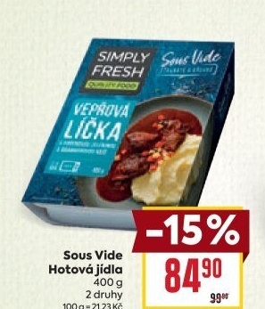 Hotová jídla Sous Vide Simply Fresh Hamé
