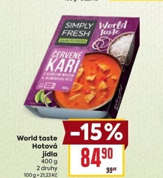 Hotová jídla World taste Simply Fresh Hamé