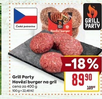 Hovězí burger Grill Party