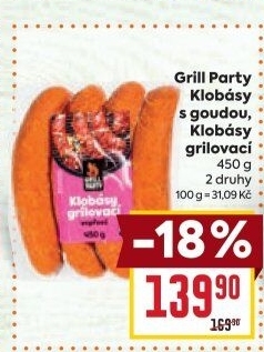 Klobása s goudou Grill Party