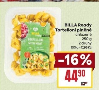 Tortelliny plněné chlazené Ready Billa