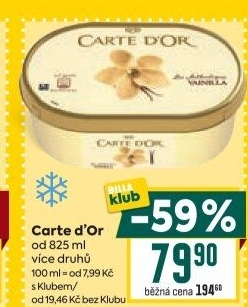 Zmrzlina ve vaničce Carte D'