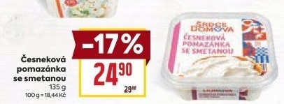 Česneková pomazánka se smetanou Srdce Domova