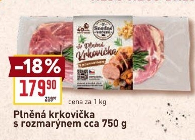 Krkovička plněná rozmarýnem Snadné vaření Kostelecké uzeniny