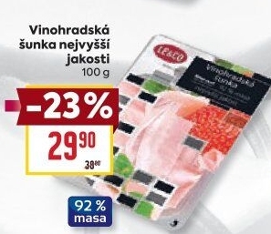 Šunka vinohradská nejvyšší jakosti LE&amp