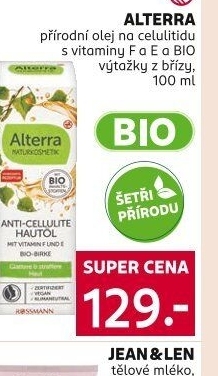Olej proti celulitidě bio Alterra