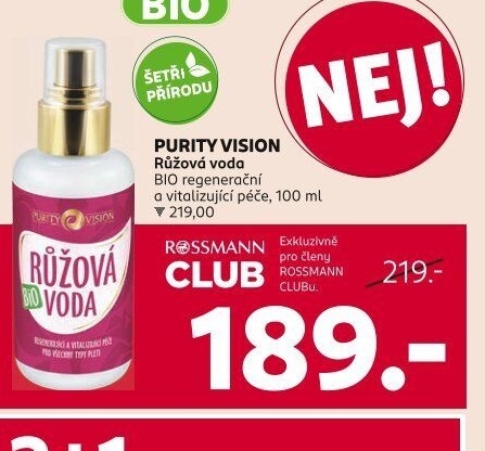 Růžová voda Purity Vision