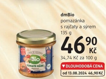 Pomazánka s rajčaty a sýrem dm Bio