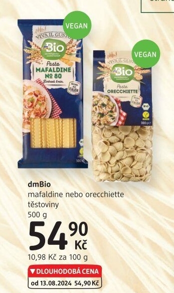 Těstoviny veganské dm Bio