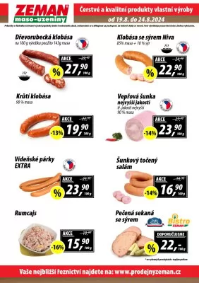 akční leták ZEMAN maso - uzeniny 19.8.2024-24.8.2024
