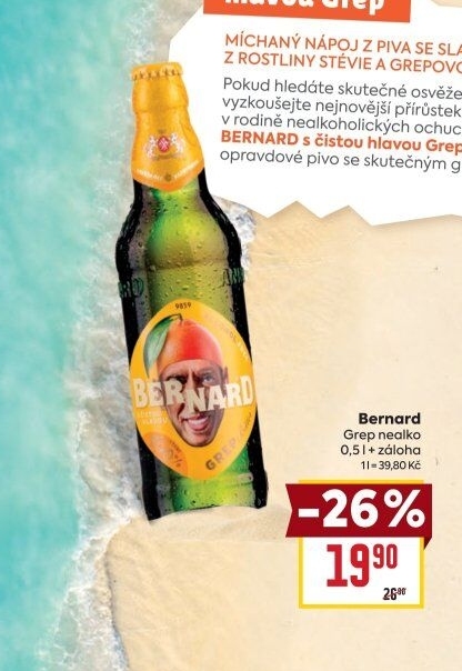 Nealkoholické pivo ochucené Bernard