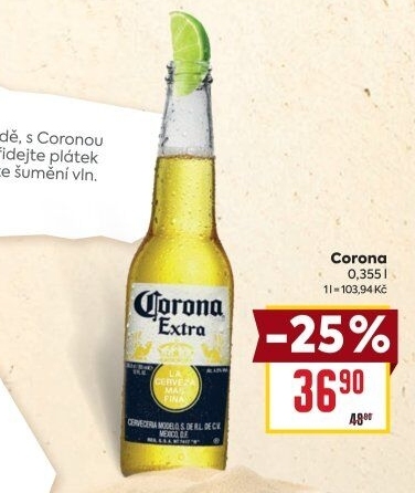 Pivo světlý ležák Corona Extra