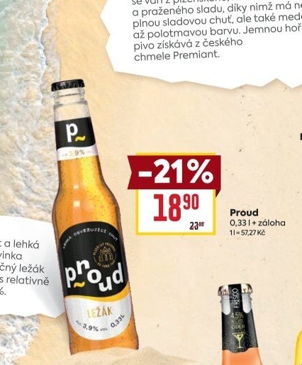 Pivo světlý ležák Proud