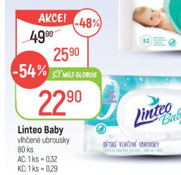 Vlhčené ubrousky dětské Linteo Baby