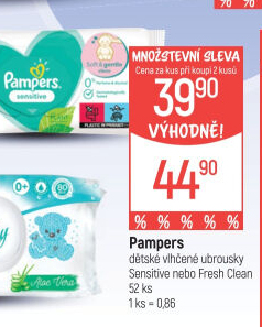 Vlhčené ubrousky dětské Pampers Sensitive