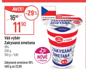 Zakysaná smetana 16% Váš Výběr