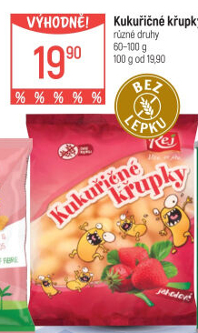 Křupky kukuřičné ochucené bez lepku Rej