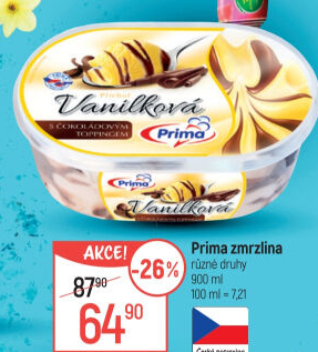 Zmrzlina ve vaničce Prima