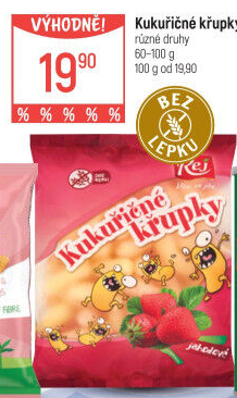 Křupky kukuřičné ochucené bez lepku Rej
