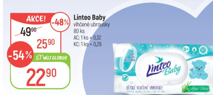 Vlhčené ubrousky dětské Linteo Baby