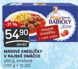 Knedlíčky masové v rajské omáčce mražené Dobroty babičky Kláry
