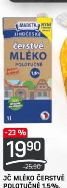 Mléko trvanlivé Jihočeské Madeta - 1,5% polotučné