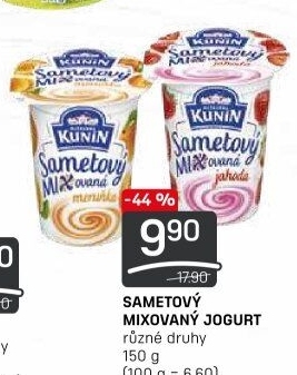 Ochucený jogurt sametový Mlékárna Kunín