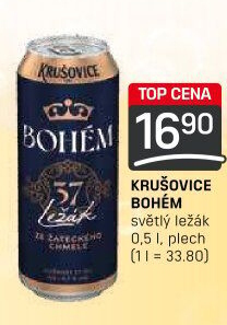 Pivo světlý ležák Bohém Krušovice