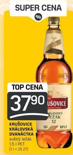 Pivo světlý ležák Královský 12° Krušovice
