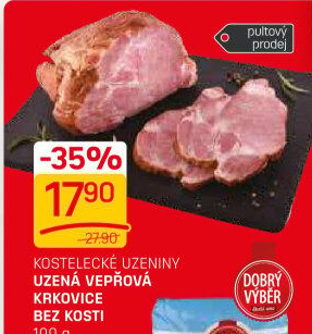 Vepřová krkovice uzená bez kosti Kostelecké uzeniny