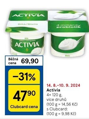 Bílý jogurt Activia Danone
