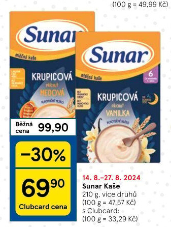 Dětské kaše Sunar