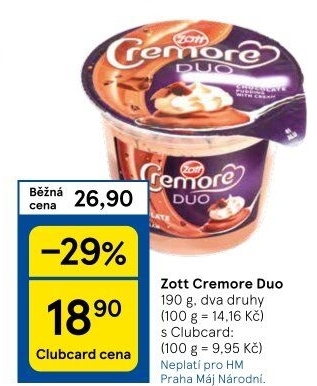 Dezert Cremore Duo Zott