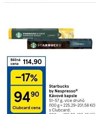 Kapsle Nespresso Starbucks