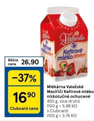 Kefírové mléko ochucené Mlékárna Valašské Meziříčí